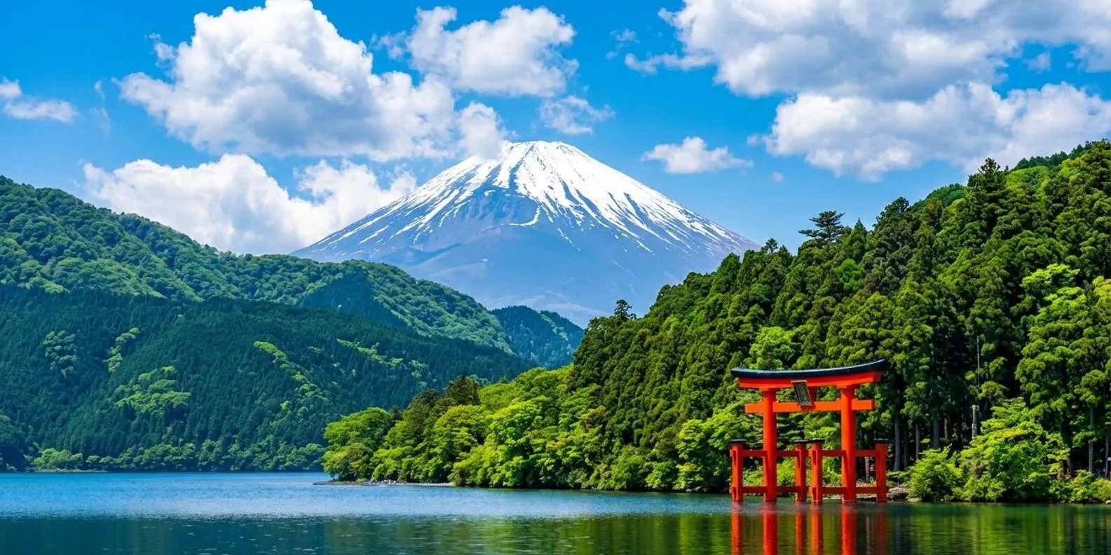 Mount Fuji above Lake Ashi