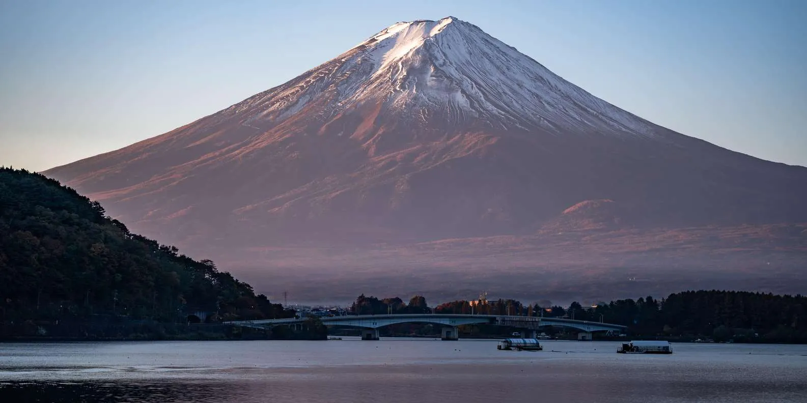 Mount Fuji across a lake