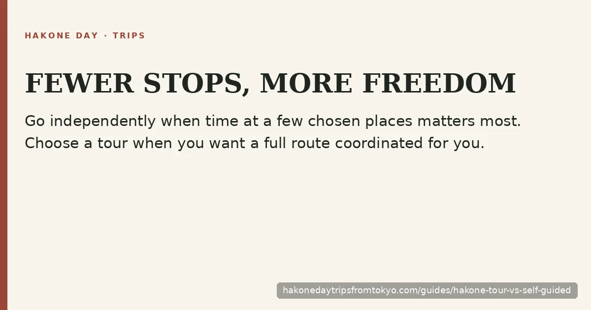 Fewer stops, more freedom